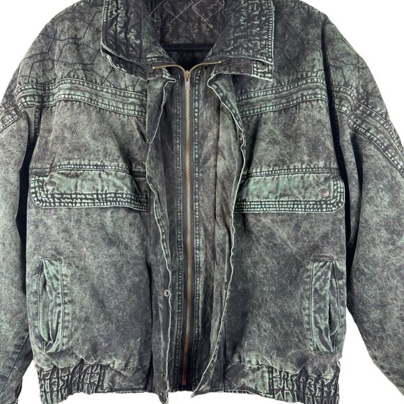Vintage 90s Black Acid Wash Bomber Jacket – Urban Equipment, Men’s XL - Picture 5 of 12